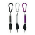 Twist Action Aluminum Barrel Ballpoint Pen with Carabiners